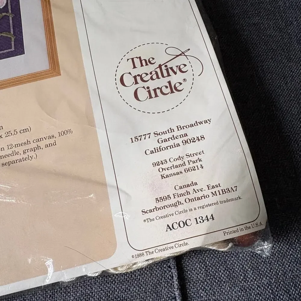 Tree of Life Banner Vintage Lace Net Darning Kit by The Creative Circle - 1988